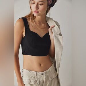 Free People Day Out Corset Swit in Black, Size Large - Matching Pants Available
